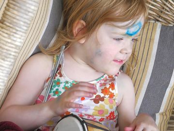 Small hand drums for children are the exception to the no music rule
