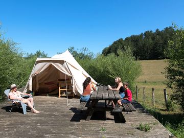 Bell tent and decking