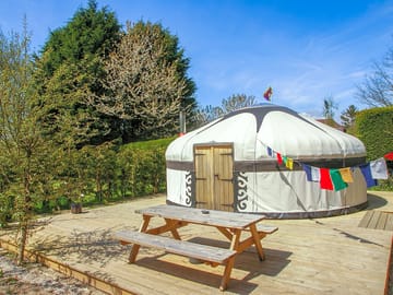 Yurt with picnic table
