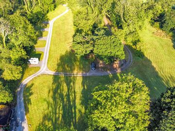 Aerial shot of Garnffrwd Park