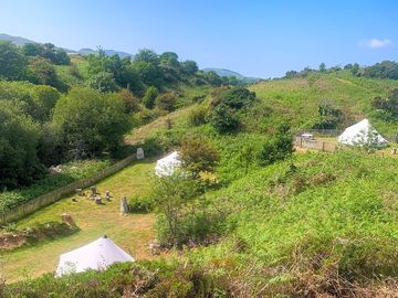 Our beautiful Glampsite with our three tents sitting pretty