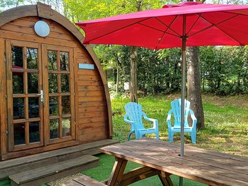 Pod exterior with private area