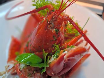 Locally sourced food in the site's 2 aa rosette restaurant
