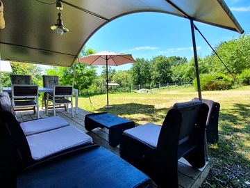 View from under the awning