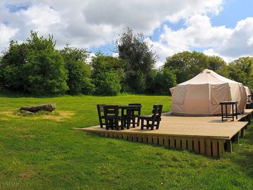 Foxglove flora bell tent in the camping meadow