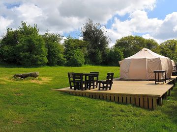 Foxglove Flora bell tent in the camping meadow