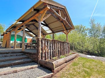 The snuggery, our sociable, covered area for food nights, ping pong and more!