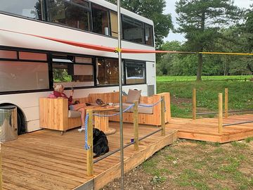 Seating on the wooden decking