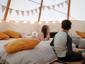 Chilling in the tipi