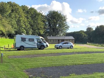 Generously sized pitches with hardstanding and grassed areas