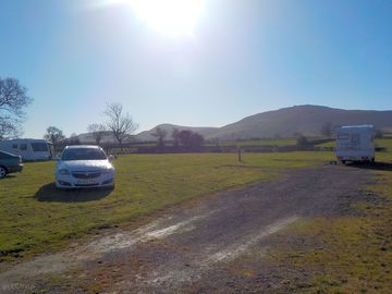 Grassy and hardstanding pitches