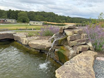 Our water feature and top pool in our gardens.