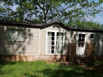 Front of the static caravan