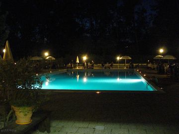 The swimming pool at night