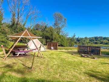 Bell tent with lake views