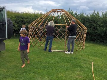 Great afternoon put a yurt up