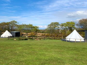 Bell tents on decking