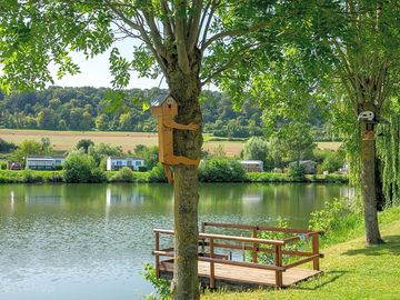 Fishing lake and views of the site