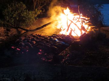 Barbecue at night