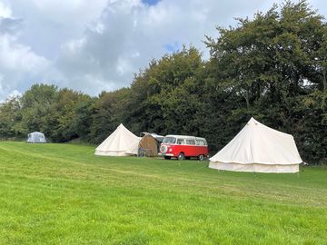 Spacious pitches for tent and camper vans