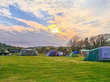 Sun setting over the campsite