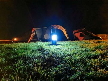 One of the grass tent pitches