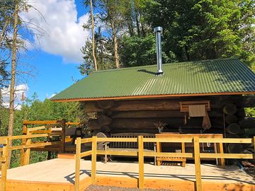 Outdoor seating and decking area