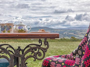 Outdoor dining with far-reaching views