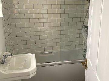 Bathroom shared by the two pods