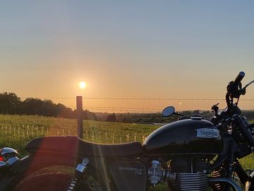 Sunset at hill top pitch