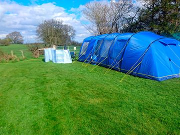 Large tent on jumbo pitch 10x10m with optional EH and water nearby