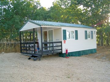 Static caravan exterior