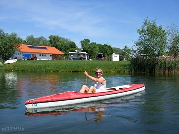 Paddling in the lake