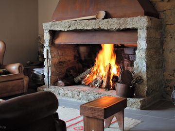 Fireplace in the bar