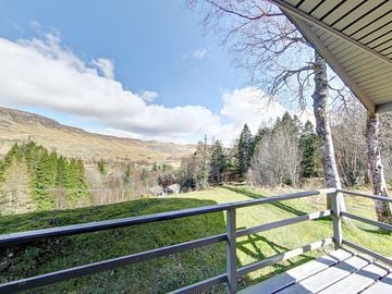 View from Eagle's verandah across Glen Dochart and over to Loch Lubhair (pronounced "ewar")