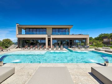 Outdoor heated swimming pool