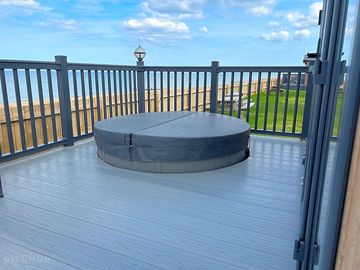 Hot tub with beach views