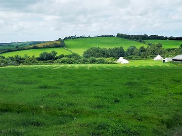 View down over the field