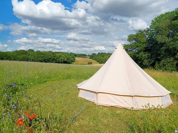Bell tent overlooking the valley
