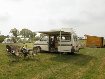 Space for an awning and some chairs