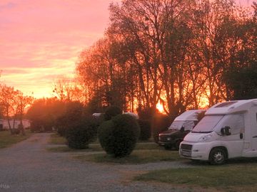 Sunset over the site