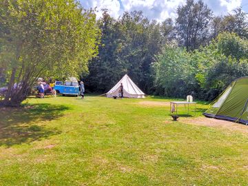 Grass tent pitches