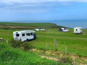 Pitches looking out to sea