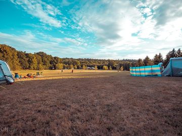 Grass tent pitches