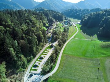 Aerial view of the site, in the snovik valley