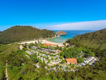 Aerial view of the site and beach