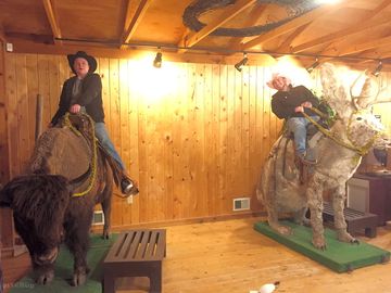 Ride the bison and jackalope in the trading post