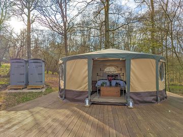 Yurt with a private shower and toilet