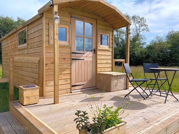 Private decking with herbs for use during your stay