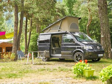 Campervan on a pitch